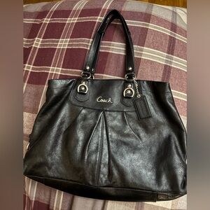 Authentic Coach Ashley Black Leather Bag
